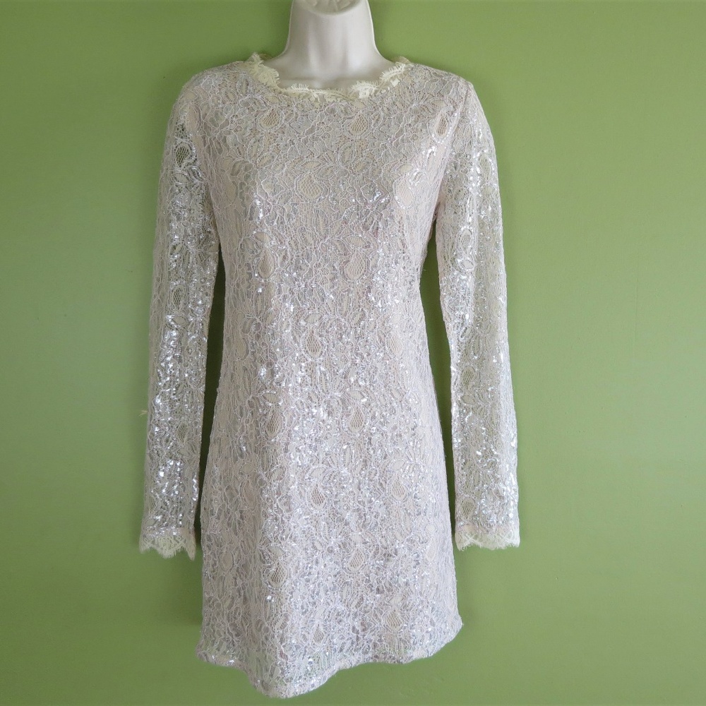 Endless Rose Sparkly Cream Dress L